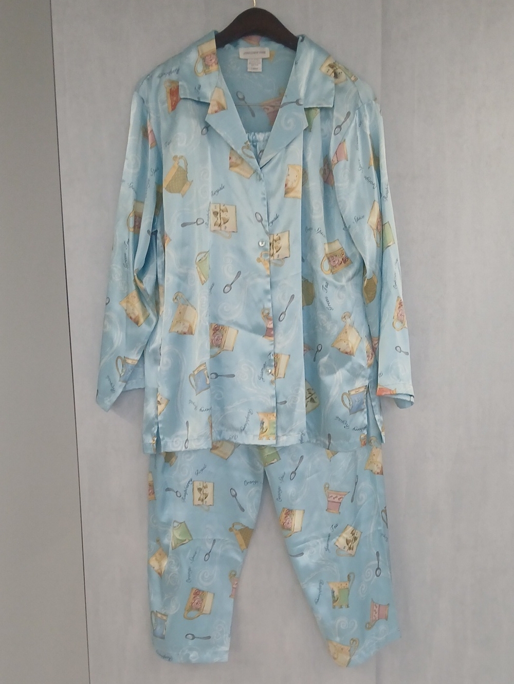 Light Blue Printed  Pajama Set